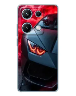 Чехол для Xiaomi Redmi Note 14S с картинкой «Lamborghini красное сияние»