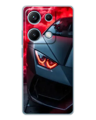 Чехол для Xiaomi Redmi Note 14S с картинкой «Lamborghini красное сияние»
