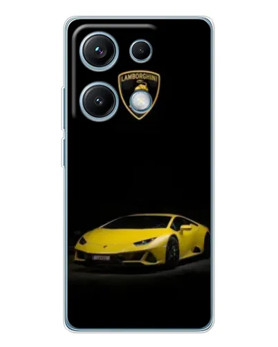 Чехол для Xiaomi Redmi Note 14S с картинкой «Lamborghini желтый акцент»