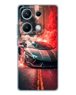 Чехол для Xiaomi Redmi Note 14S с картинкой «Lamborghini красный дым» Чехол для Xiaomi Redmi Note 14S с картинкой «Lamborghini красный дым»