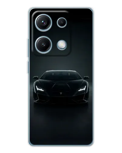 Чехол для Xiaomi Redmi Note 14S с картинкой «Черный Lamborghini Aventador»