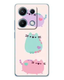 Чохол для Xiaomi Redmi Note 14S з картинкою «Pusheen тріо» Чохол для Xiaomi Redmi Note 14S з картинкою «Pusheen тріо»