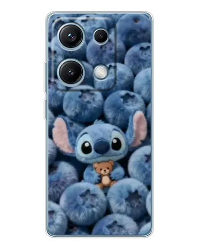 Чехол для Xiaomi Redmi Note 14S с картинкой «Стич и голубика»