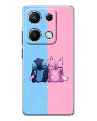 Чехол для Xiaomi Redmi Note 14S с картинкой «Stitch и Angel Love»