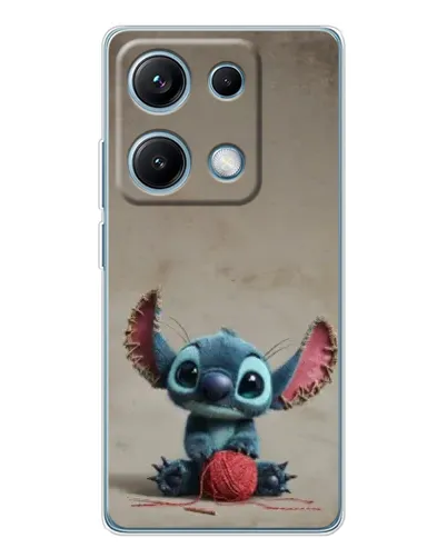 Чехол для Xiaomi Redmi Note 14S с картинкой «Стич на коричневом фоне»