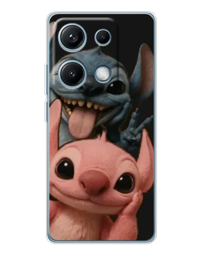 Чехол для Xiaomi Redmi Note 14S с картинкой «Стич и Ангел»