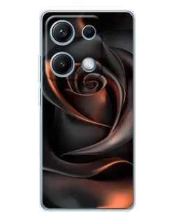 Чехол для Xiaomi Redmi Note 14S с картинкой «Шелковая черная роза»