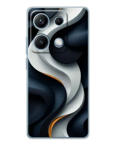 Чехол для Xiaomi Redmi Note 14S с картинкой «Объемные черно-белые ленты» Чехол для Xiaomi Redmi Note 14S с картинкой «Объемные черно-белые ленты»