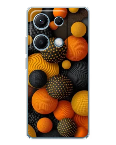 Чехол для Xiaomi Redmi Note 14S с картинкой «Объемные оранжевые сферы» Чехол для Xiaomi Redmi Note 14S с картинкой «Объемные оранжевые сферы»