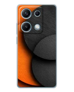 Чехол для Xiaomi Redmi Note 14S с картинкой «Геометрия оранжевых кругов»