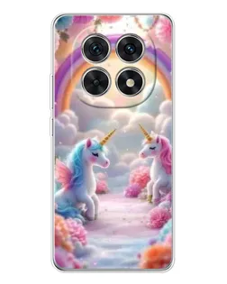 Чехол для Xiaomi Redmi Note 15 5G с картинкой «Радуга и единороги»