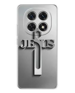 Чехол для Xiaomi Redmi Note 15 5G с картинкой «Металлический крест Jesus»
