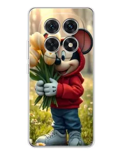 Чехол для Xiaomi Redmi Note 15 5G с картинкой «Микки с тюльпанами»