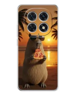 Чехол для Xiaomi Redmi Note 15 5G с картинкой «Капибара с пиццей»
