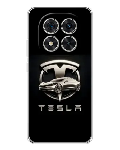 Чехол для Xiaomi Redmi Note 15 Pro 5G с картинкой «Tesla — серебристое авто»