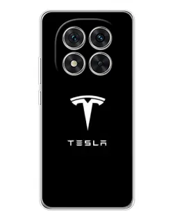 Чехол для Xiaomi Redmi Note 15 Pro Plus с картинкой «Tesla White Logo»