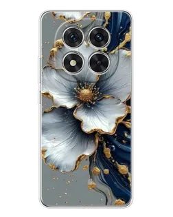 Чехол для Xiaomi Redmi Note 15 Pro Plus с картинкой «Белый цветок и золотой флюид»