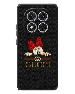 Чехол для Xiaomi Redmi Note 15 Pro с картинкой «Минни Маус Gucci — черный»