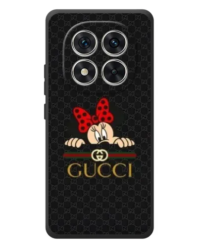 Чехол для Xiaomi Redmi Note 15 Pro с картинкой «Минни Маус Gucci — черный»
