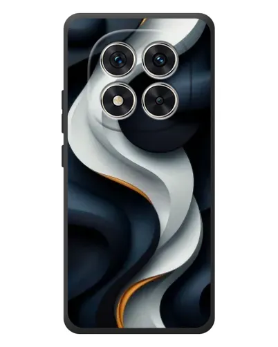 Чехол для Xiaomi Redmi Note 15 Pro с картинкой «Объемные черно-белые ленты»