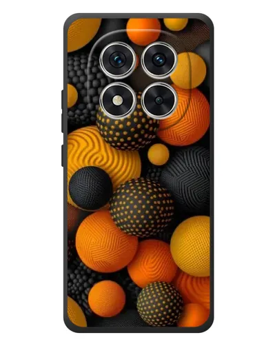 Чехол для Xiaomi Redmi Note 15 Pro с картинкой «Объемные оранжевые сферы»