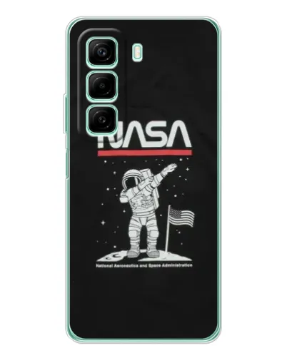 Чехол для Xiaomi Redmi Note 15R с картинкой «NASA — шагаем по Луне»