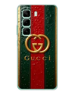 Чохол для Xiaomi Redmi Note 15R з картинкою «Gucci — фірмова смуга та золото»