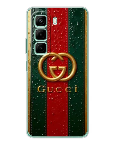 Чехол для Xiaomi Redmi Note 15R с картинкой «Gucci — фирменная полоса и золото» Чехол для Xiaomi Redmi Note 15R с картинкой «Gucci — фирменная полоса и золото»