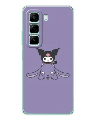 Чехол для Xiaomi Redmi Note 15R с картинкой «Kuromi на лиловом фоне»