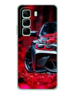 Чохол для Xiaomi Redmi Note 15R з картинкою «Спортивна BMW та квіти»