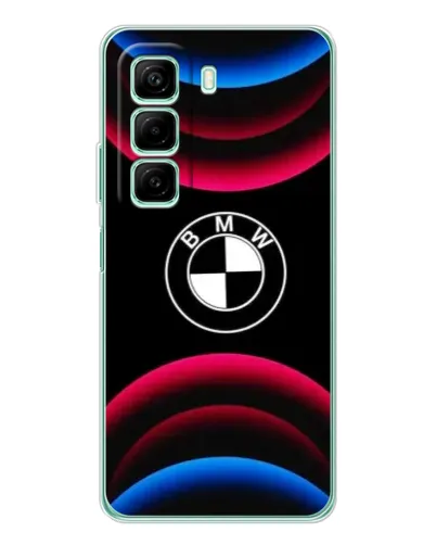 Чехол для Xiaomi Redmi Note 15R с картинкой «Логотип BMW и неоновые дуги» Чехол для Xiaomi Redmi Note 15R с картинкой «Логотип BMW и неоновые дуги»