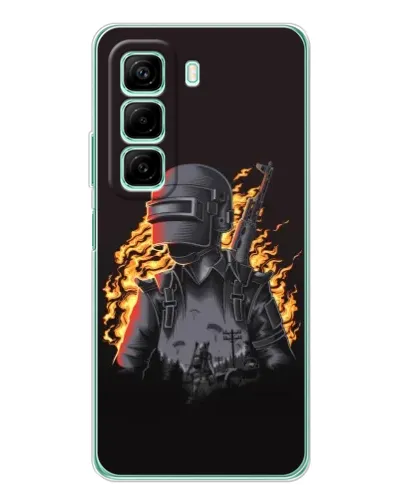 Чехол для Xiaomi Redmi Note 15R с картинкой «PUBG — огненный силуэт» Чехол для Xiaomi Redmi Note 15R с картинкой «PUBG — огненный силуэт»