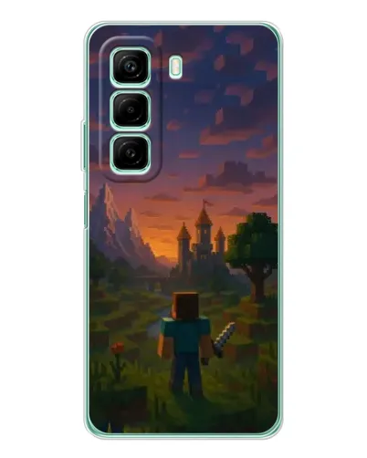 Чехол для Xiaomi Redmi Note 15R с картинкой «Стив у башни» Чехол для Xiaomi Redmi Note 15R с картинкой «Стив у башни»