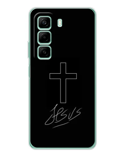 Чехол для Xiaomi Redmi Note 15R с картинкой «Графический крест Jesus» Чехол для Xiaomi Redmi Note 15R с картинкой «Графический крест Jesus»