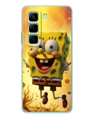 Чехол для Xiaomi Redmi Note 15R с картинкой «Губка Боб прыгает»