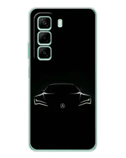 Чехол для Xiaomi Redmi Note 15R с картинкой «Mercedes — силуэт авто» Чехол для Xiaomi Redmi Note 15R с картинкой «Mercedes — силуэт авто»