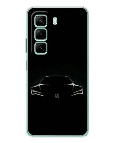 Чехол для Xiaomi Redmi Note 15R с картинкой «Mercedes — силуэт авто» Чехол для Xiaomi Redmi Note 15R с картинкой «Mercedes — силуэт авто»