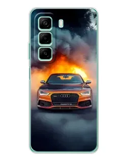 Чохол для Xiaomi Redmi Note 15R з картинкою «Audi у вогняному диму»