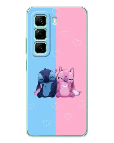 Чехол для Xiaomi Redmi Note 15R с картинкой «Stitch и Angel Love»