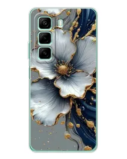 Чохол для Xiaomi Redmi Note 15R з картинкою «Біла квітка та золотий флюїд»