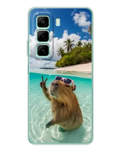 Чехол для Xiaomi Redmi Note 15R с картинкой «Капибара на море»