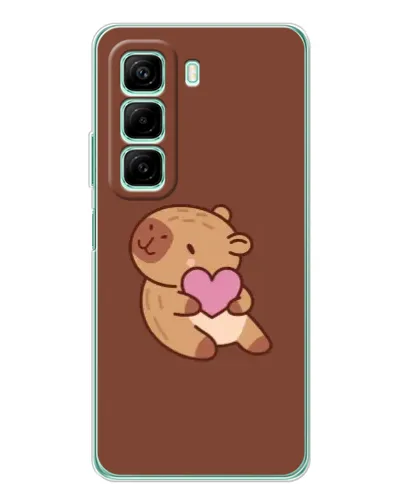 Чехол для Xiaomi Redmi Note 15R с картинкой «Капибара с сердцем»