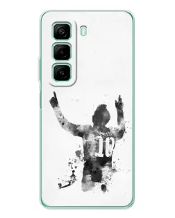 Чохол для Xiaomi Redmi Note 15R з картинкою «Чорно-білий силует Мессі»