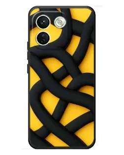 Чохол для Xiaomi Redmi Note 17 Pro Max з картинкою «Чорне жовте переплетення»