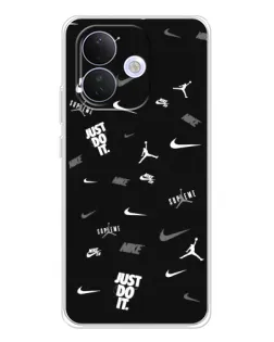 Чехол для Xiaomi Redmi Note 17 Pro с картинкой «Nike Black Pattern» Чехол для Xiaomi Redmi Note 17 Pro с картинкой «Nike Black Pattern»