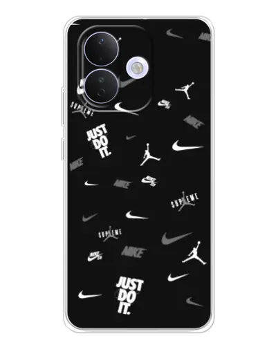 Чехол для Xiaomi Redmi Note 17 Pro с картинкой «Nike Black Pattern»