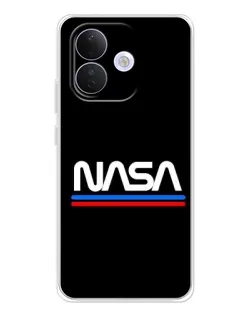 Чехол для Xiaomi Redmi Note 17 Pro с картинкой «NASA — классика Red Blue»