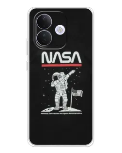 Чехол для Xiaomi Redmi Note 17 Pro с картинкой «NASA — шагаем по Луне»