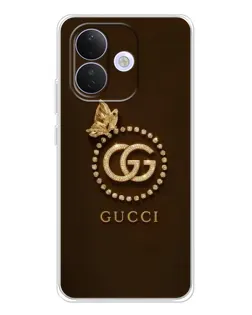 Чехол для Xiaomi Redmi Note 17 Pro с картинкой «Gucci — золотая бабочка»