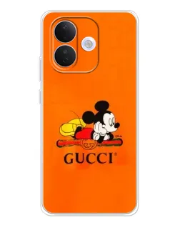 Чехол для Xiaomi Redmi Note 17 Pro с картинкой «Микки Маус Gucci — оранж»